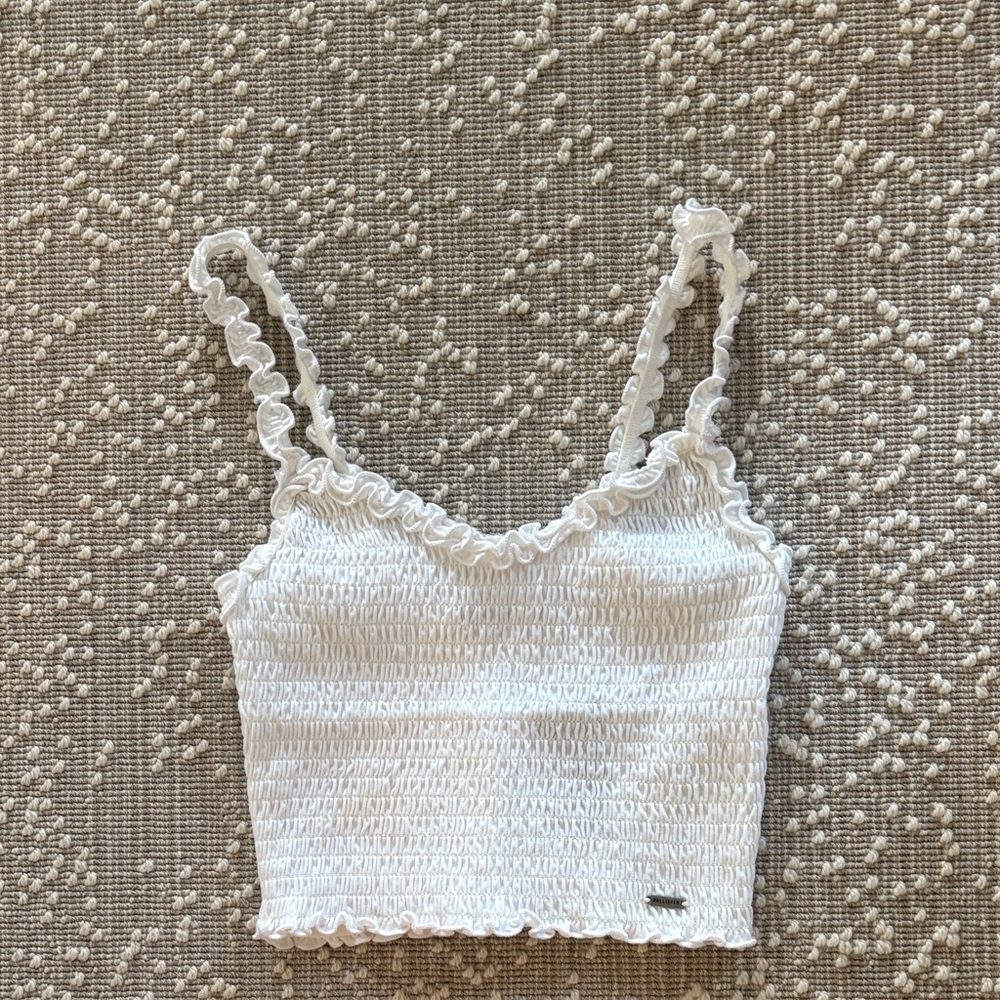 Hollister White Ruffle Camisole